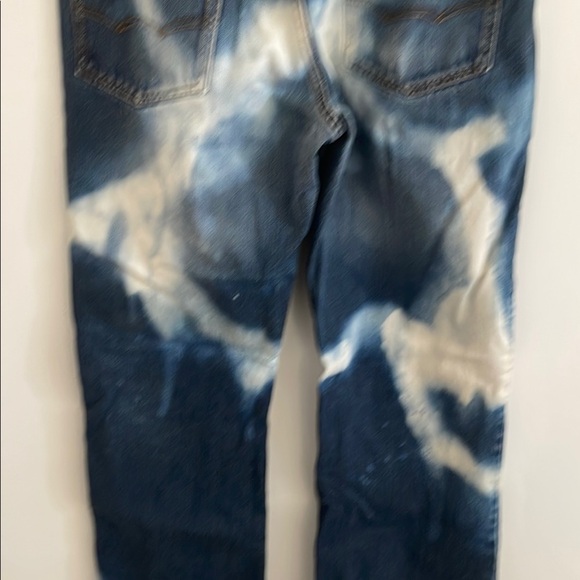 American Eagle Blue Bootcut Tie-Dye Jeans bleached - Picture 6 of 8